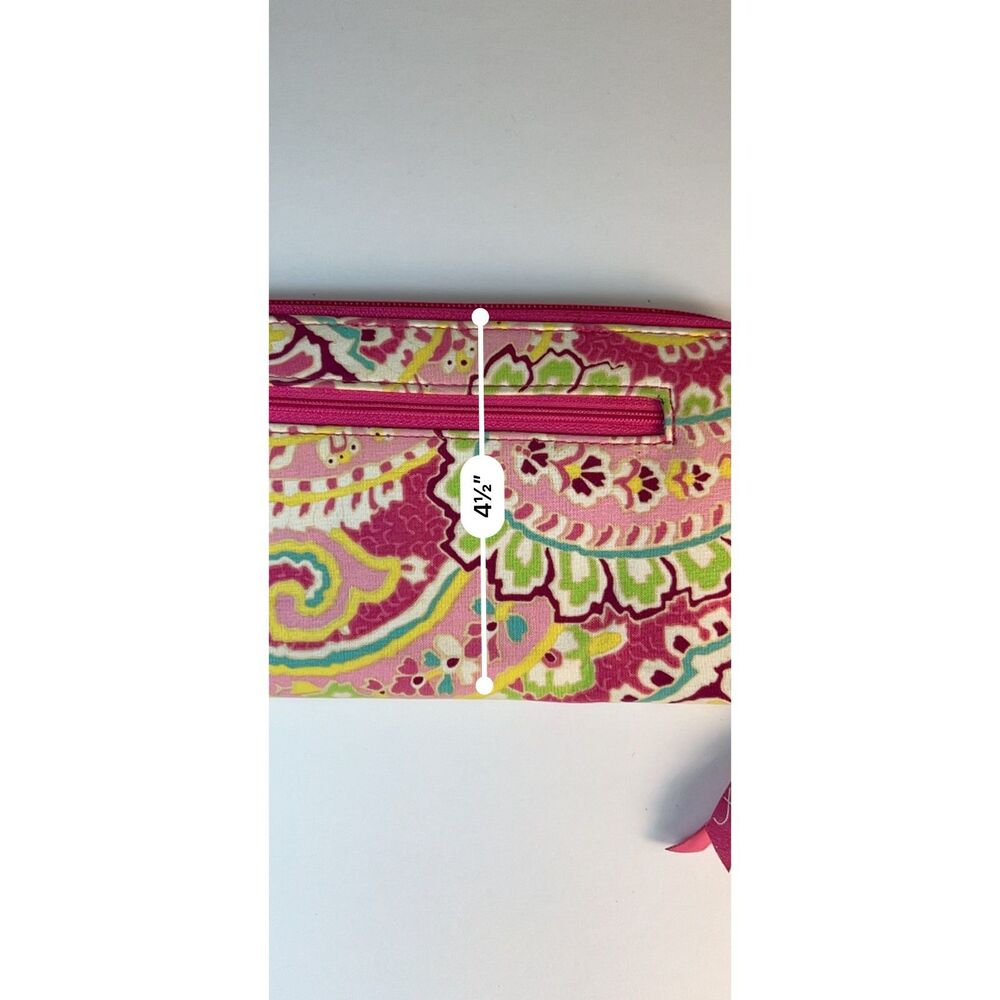 Vera Bradley Capri Melon Pink Paisley Quilted Large Zip Travel Organizer Wallet - Picture 11 of 11